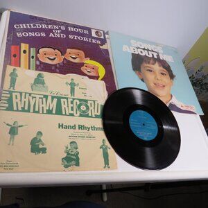 Children's (3) LP Vinyl Records: Children's Songs/Stories, about Me, Hand Rhythm